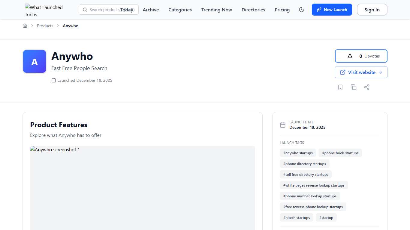 Anywho – Fast Free People Search What Launched Today