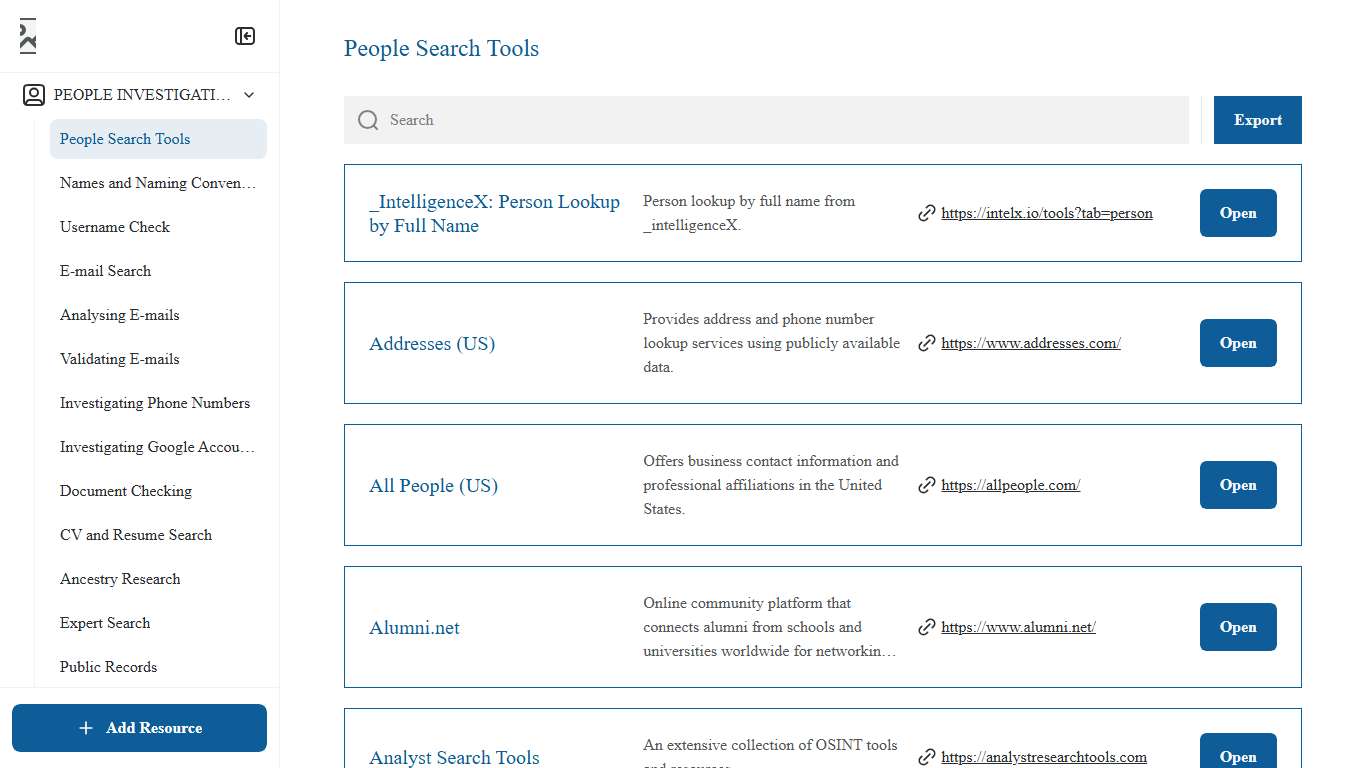 People Search Tools